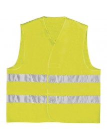 VESTĂ ÎNALTĂ VIZIBILITATE POLIESTER - BENZI REFLECTORIZANTE MONTATE ÎN PARALEL