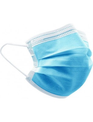 MASCA CHIRURGICALA CU ELASTIC 3 PLIURI, 3 STRATURI, 50 BUCATI, ALBASTRA 