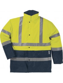PARKA ÎNALTĂ VIZIBILITATE POLIESTER CU MEMBRANĂ PU