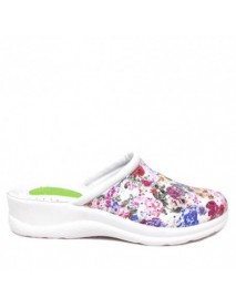 SABOTI MEDICALI DAMA PIELE FLORAL, GEL SOFT