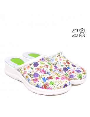 SABOTI MEDICALI DAMA PIELE FLORAL, GEL SOFT