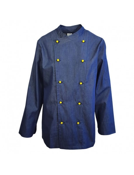 TUNICA BUCATAR BARBAT DENIM, BUTONI