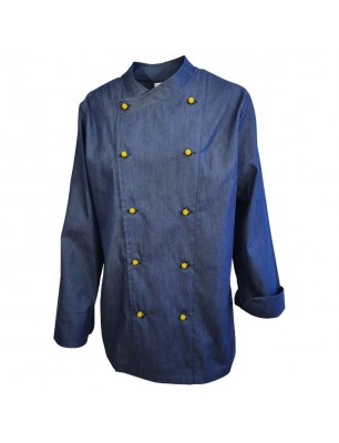 TUNICA BUCATAR BARBAT DENIM, BUTONI