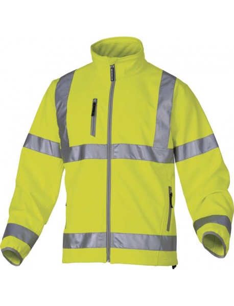 VESTA DE LUCRU  INALTA VIZIBILITATE "SOFTSHELL" POLIESTER/ELASTAN 3 STRATURI LAMINATE