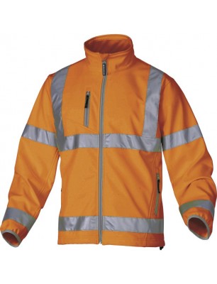 VESTA DE LUCRU  INALTA VIZIBILITATE "SOFTSHELL" POLIESTER/ELASTAN 3 STRATURI LAMINATE